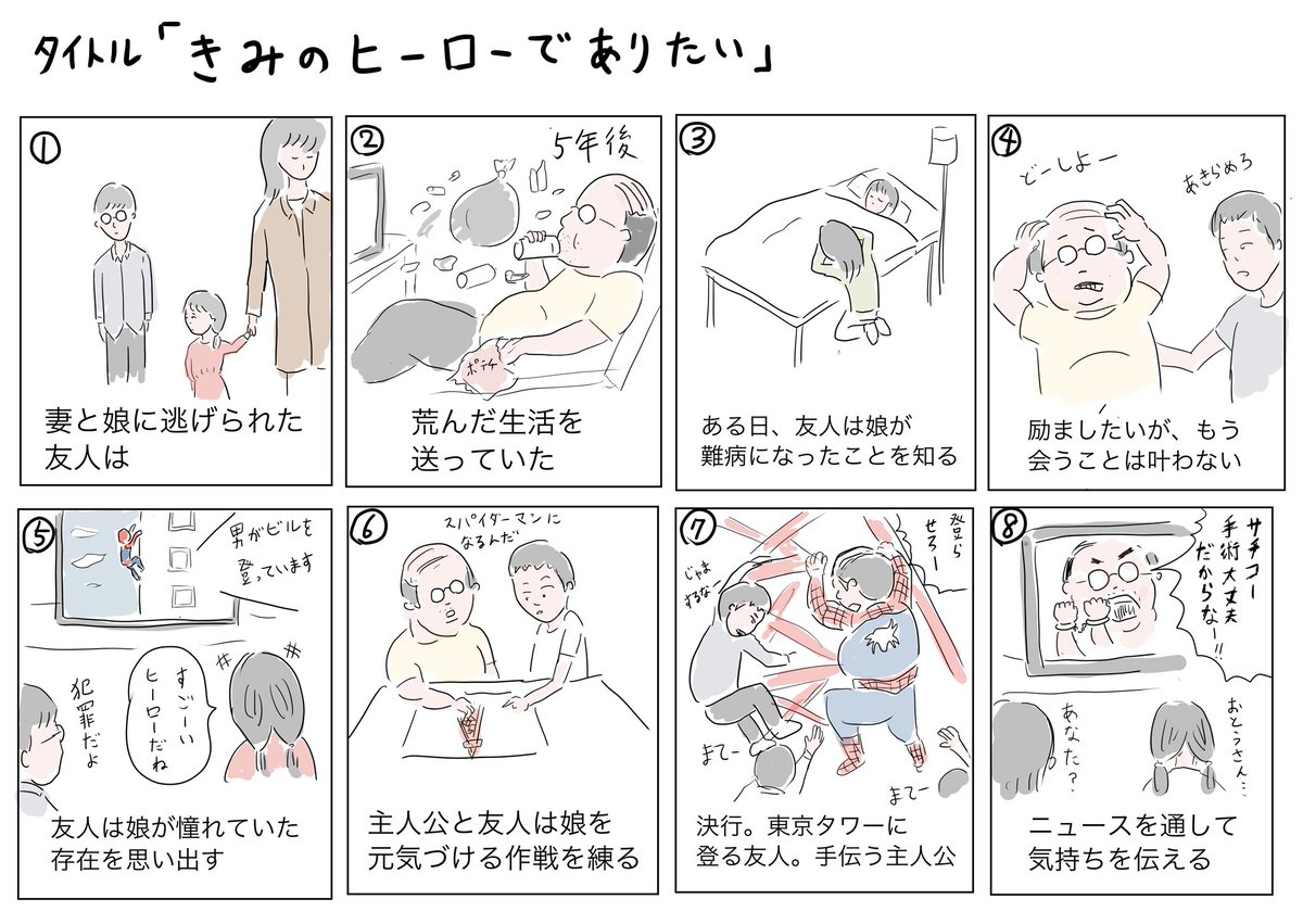 コルクラボマンガ専科の最終課題、バディがテーマ。
まずはあらすじを8コマで。色々考えた結果、僕のはこんなストーリーになりました。
#コルクラボマンガ専科 