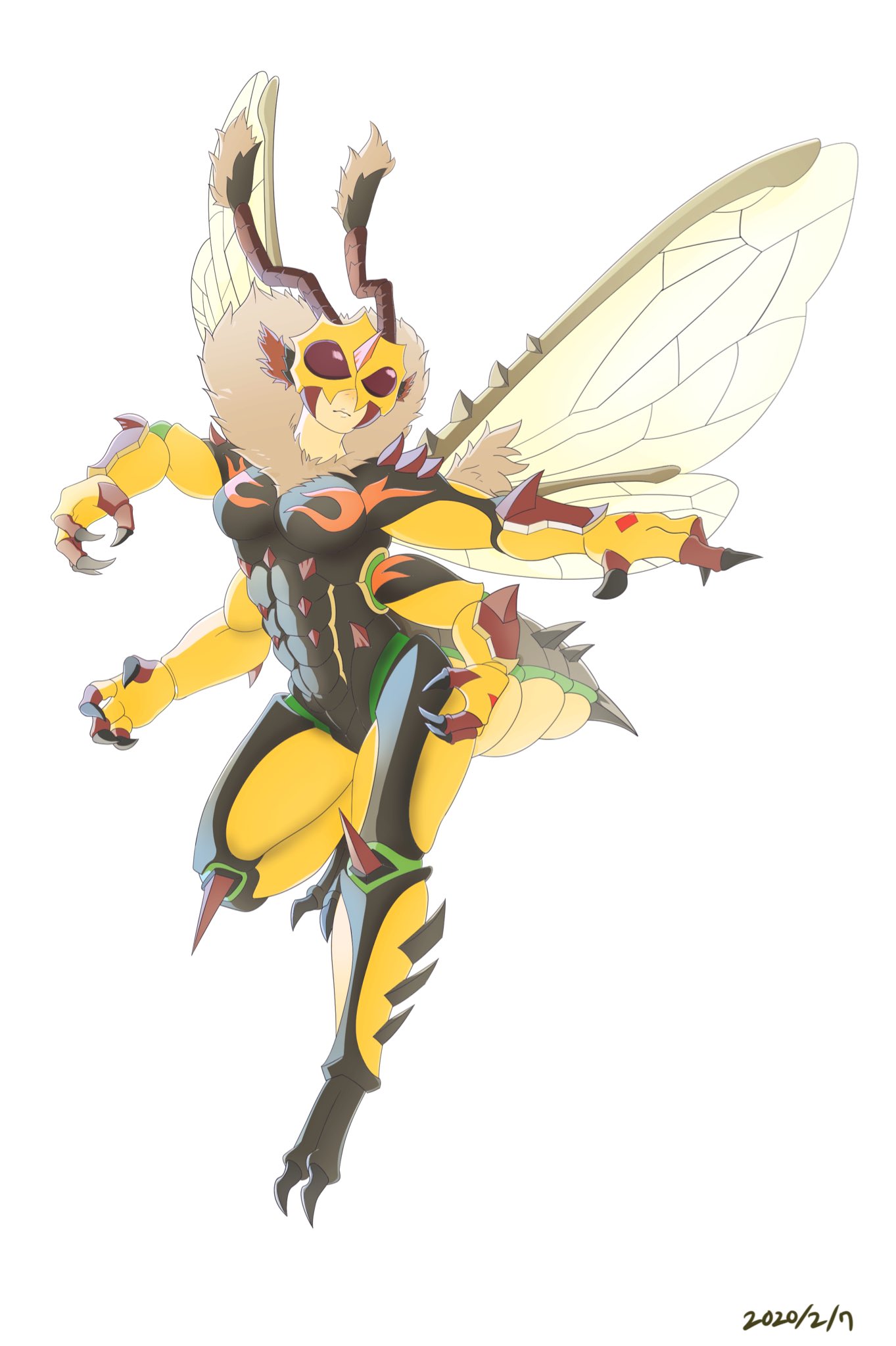 イタチ 創作キャラ ハチモチーフのデザイン頑張って描いてみた T Co 9hal2c1xjb Twitter