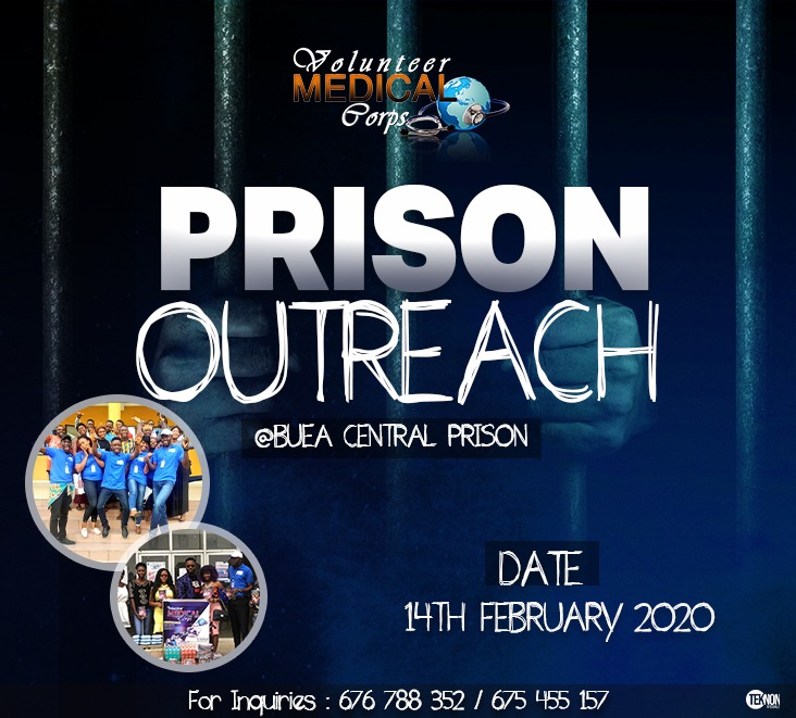 vmccameroon's tweet photo. Showing love to others is our lifestyle and it's the only way to truly show that we care.

Join us on the 14th of February 2020 at the BUEA central prison as we reach out to over 1000 inmates.

#237vmcorps
#BCPO2020
#Savingliveseeryday https://t.co/t4mPEpmHpG