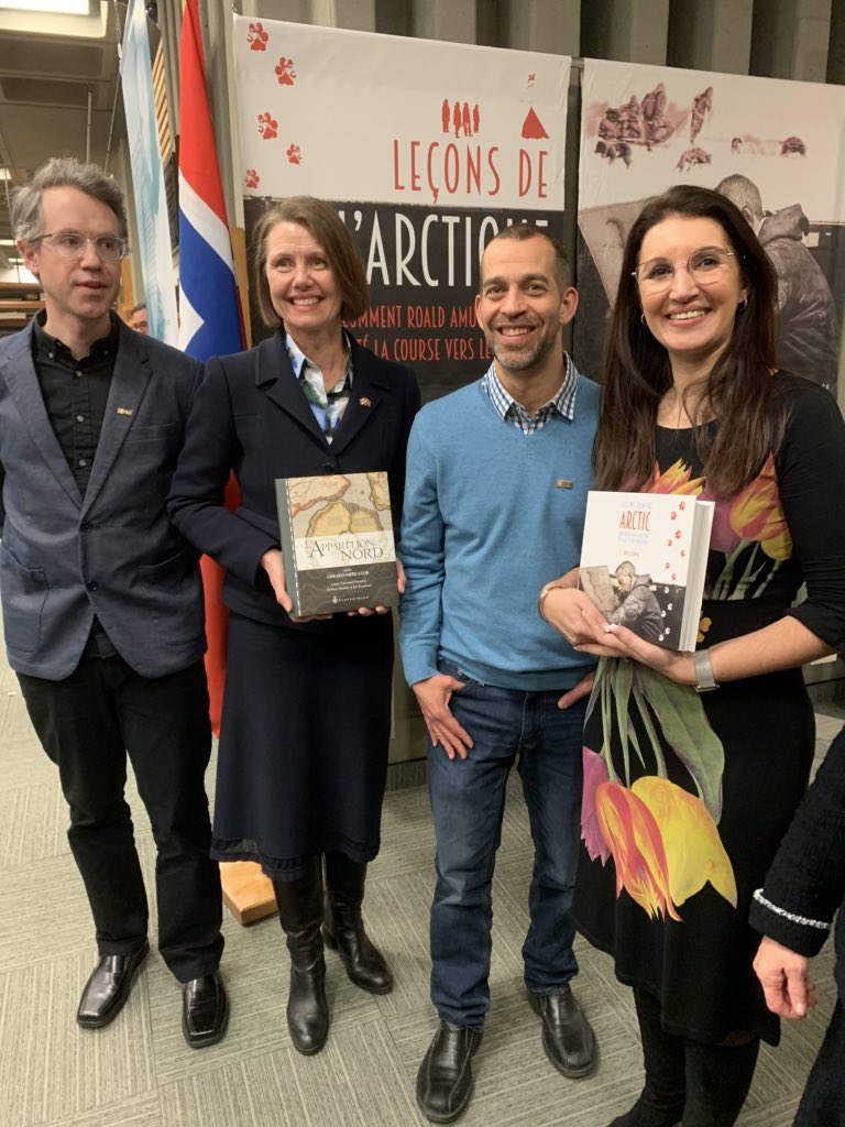 FramMuseum's tweet photo. Wonderful opening of #lessonsfromthearctic @universitelaval library yesterday. Great also to see an original first state version of a #gerardmercator map of the #arctic @NorwayinCanada @AnneKOvind #roaldamundsen #northwestpassage #fram #gjøa #universitelaval https://t.co/AC3JPnNOyB