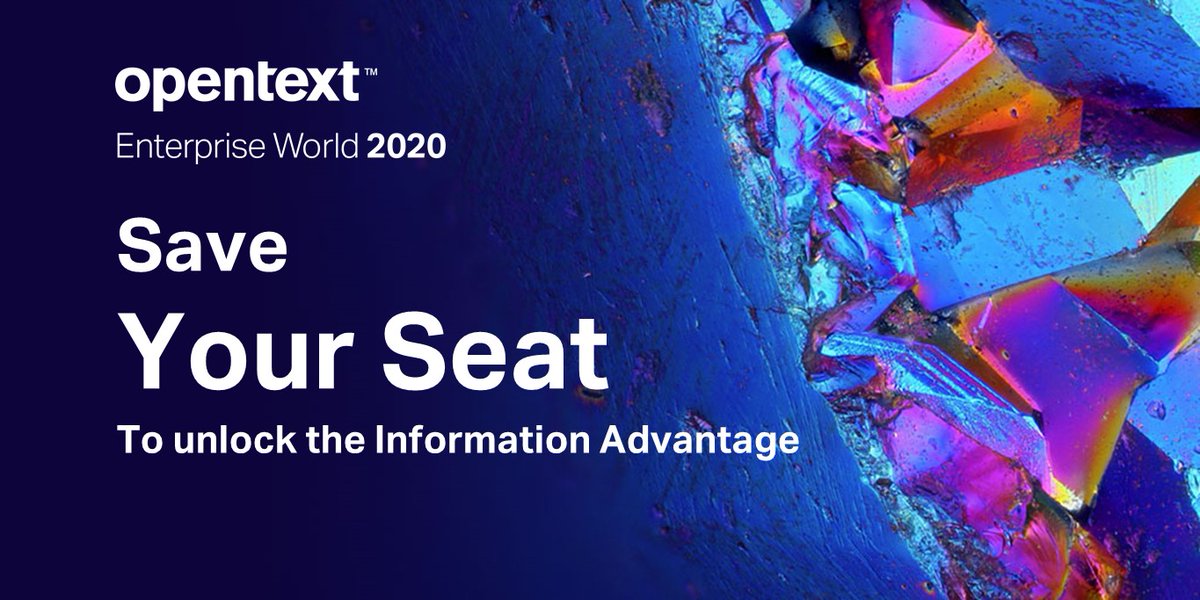 I hope you can join me, @markbarrenechea, <a href="/MuhiSMajzoub/">Muhi S. Majzoub</a> and the rest of the <a href="/OpenText/">OpenText</a> team at Enterprise World this year. opentext.com/enterprise-wor… #OTEW
