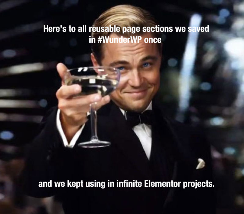 Wunderwp's tweet photo. Here’s to all reusable page sections we saved in #WunderWP once and we kept using in different #Elementor projects.

✴️ Save or choose a reusable section template for free
https://t.co/TKdpweFcHR https://t.co/lp6aV2ozl8