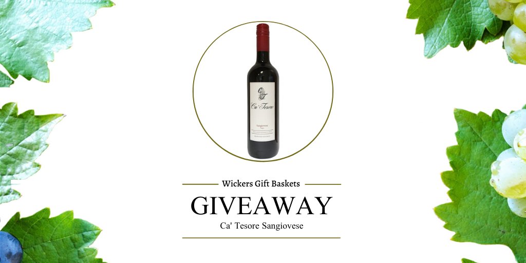 WickersGiftBask's tweet photo. The prize this week is a bottle of Ca' Tesore Sangiovese. You can enter through Facebook, Instagram and Twitter.

Follow us and retweet for your chance to win.

Closes 18/02/20 at Noon. Winner to be chosen randomly across our social media platforms.

#WGBG #Competition #Win https://t.co/7VxVI76idm