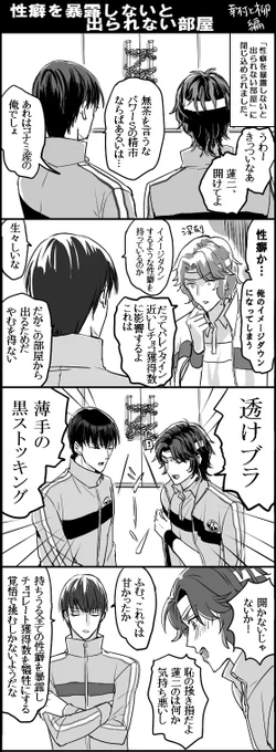 幸村精市と柳蓮二の
「性癖を暴露しないと出られない部屋」

※オール下ネタ 