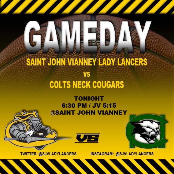 SJV Lady Lancers Basketball (@sjvladylancers) on Twitter photo Come support Lady Lancers 🏀 as they take on Colts Neck @ 6:30 pm / 5:15 JV @ SJV! #teamwork #family <a href="/sjvcoach/">Dawn Karpell</a> @LyndsayRowe6 <a href="/SJVHS_Athletics/">Pat Smith</a> <a href="/LancerFanpage/">VIANNEY FANPAGE</a> <a href="/SJVLancerNation/">Lancer Nation</a> Come support Lady Lancers 🏀 as they take on Colts Neck @ 6:30 pm / 5:15 JV @ SJV! #teamwork #family <a href="/sjvcoach/">Dawn Karpell</a> @LyndsayRowe6 <a href="/SJVHS_Athletics/">Pat Smith</a> <a href="/LancerFanpage/">VIANNEY FANPAGE</a> <a href="/SJVLancerNation/">Lancer Nation</a>