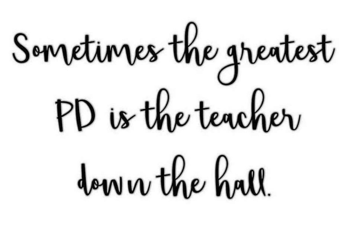 mraspinall's tweet photo. Sometimes the greatest PD is the teacher down the hall. https://t.co/xQhgutLuR2