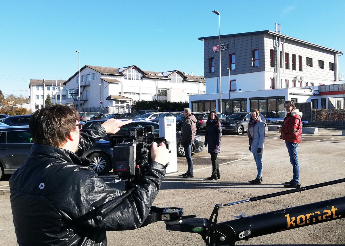 And action - that's what Hectronic is all about today! Under the direction of professional filmmaker Lorenz Forster a lot of filming was done. The footage of the product innovation in the parking sector is now being edited. You may be curious about the result. #hectronic #parking