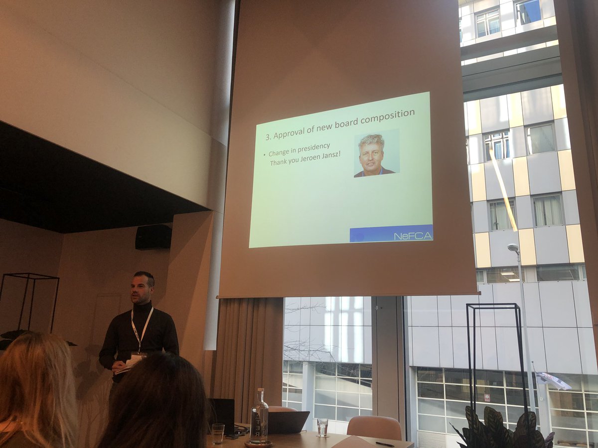 Congratulations to <a href="/KPoels/">Karolien Poels</a> for starting as the new president of NeFCA! Thank you @jj58 for all your work! 💐