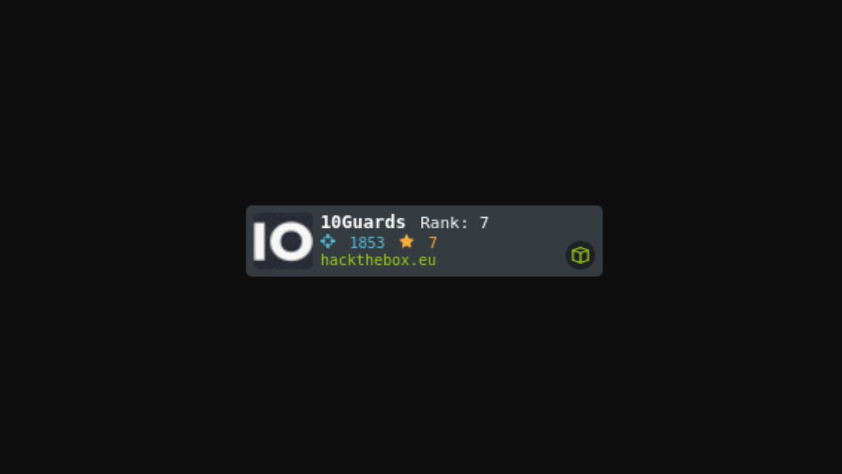 We have some great news to share with you! #10Guards team of ethical #hackers is ranked 7th in the #HackTheBox rating. We are the only Ukrainian team to hit top-10.

#cybersecurity