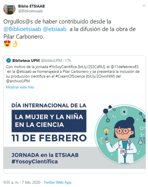 biblioUPM's tweet image. No podemos cerrar este hilo sobre la incorporación de la producción científica de Pilar Carbonero al #CreamofScienceUPM sin poner en valor el gran esfuerzo de @biblioETSIAAB @ETSIAAB para sacarlo adelante #tearsofpride