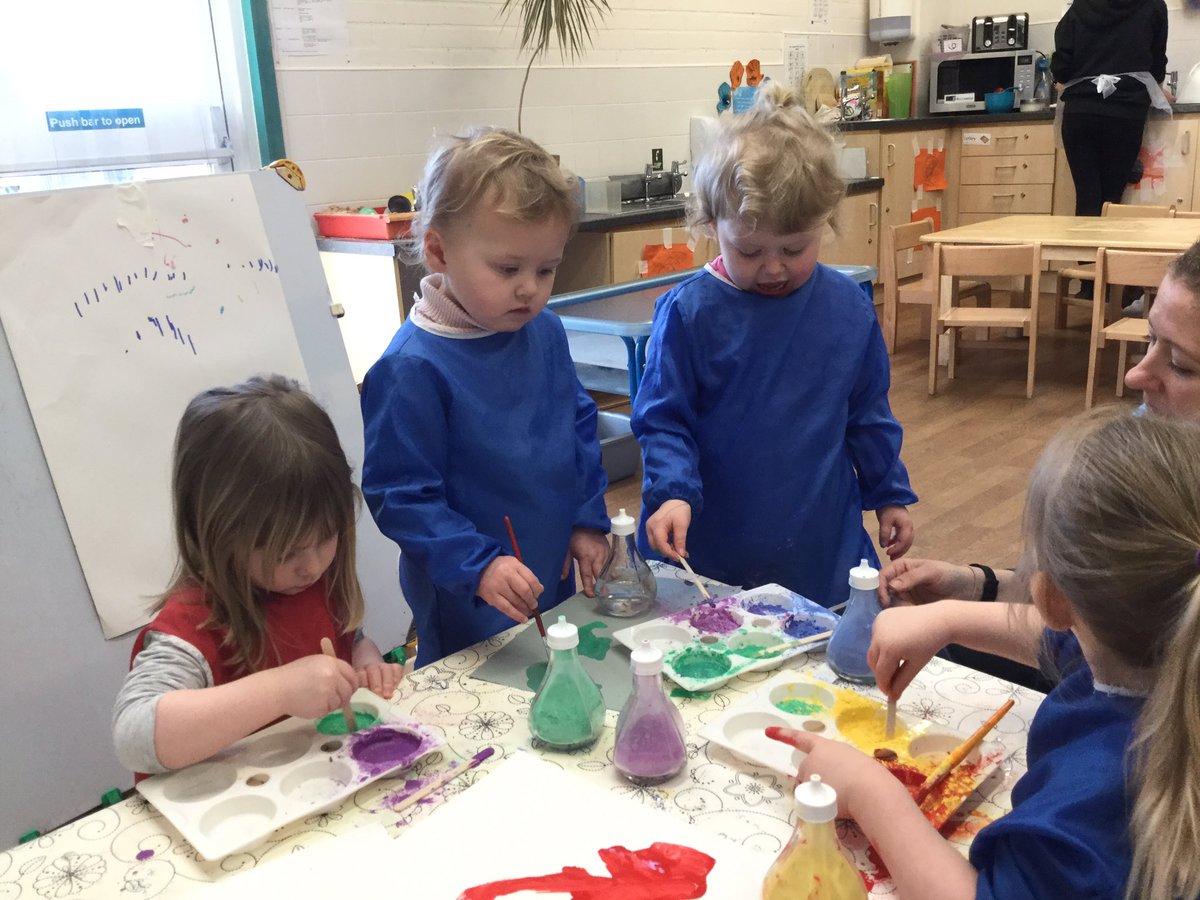 friockheimpg's tweet photo. We created our own paint station using powder paints and water!
The girls mixed the paint independently and had the freedom to choose the texture of their paint.
They were very interested in the transition from powder to liquid and the effect it had on their picture.
#friockpg https://t.co/eS2y9DsRAn