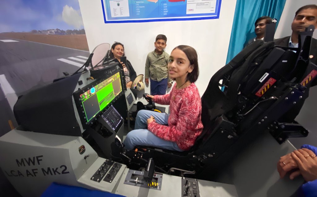 My daughter Shuchita getting flying experience in #DefExpo2020