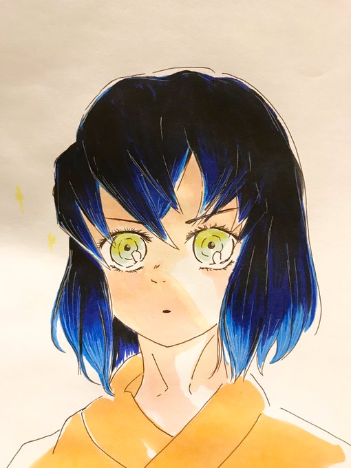 Lii.さんがTwitterに投稿した嘴平伊之助(鬼滅の刃)のイラスト。