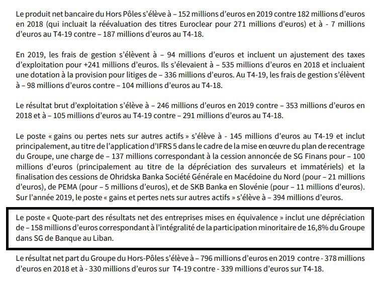 LebanonLira's tweet photo. Annual “Communiqué de Presse” of @societegenerale showing a depreciation of -€150 Million related to its @SGBLbank stake https://t.co/AbaDw5rf9F