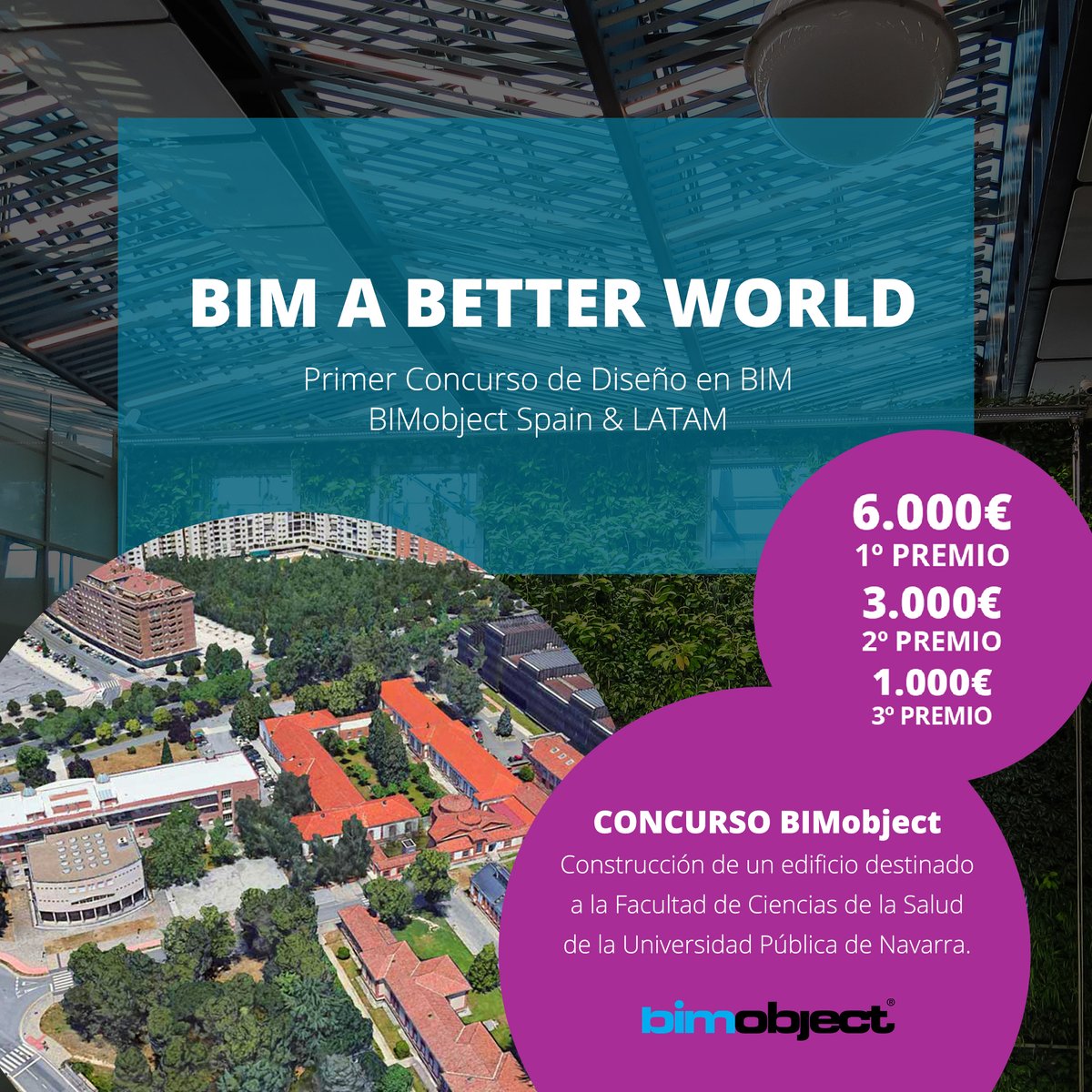 // AGENDA 2020

La plataforma @BIMobjectSPAIN organiza este año 2020 su primera edición del concurso internacional #BIMaBetterWorld, dirigido a arquitectos y diseñadores (profesionales y estudiantes) de toda España y Latinoamérica.

Consulta las bases en event.bimobject.com/concurso