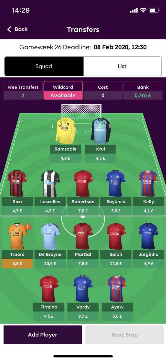 IsacSpanedal's tweet photo. @fantasypl_dobb Tjena gubbar! Vi har två byten med 0.7 på banken att jobba med? Kasta den ny döpta forwarden mot Gomes i backlinje? Tror vi på ayew mot Everton? https://t.co/8l7Hc1VX8E