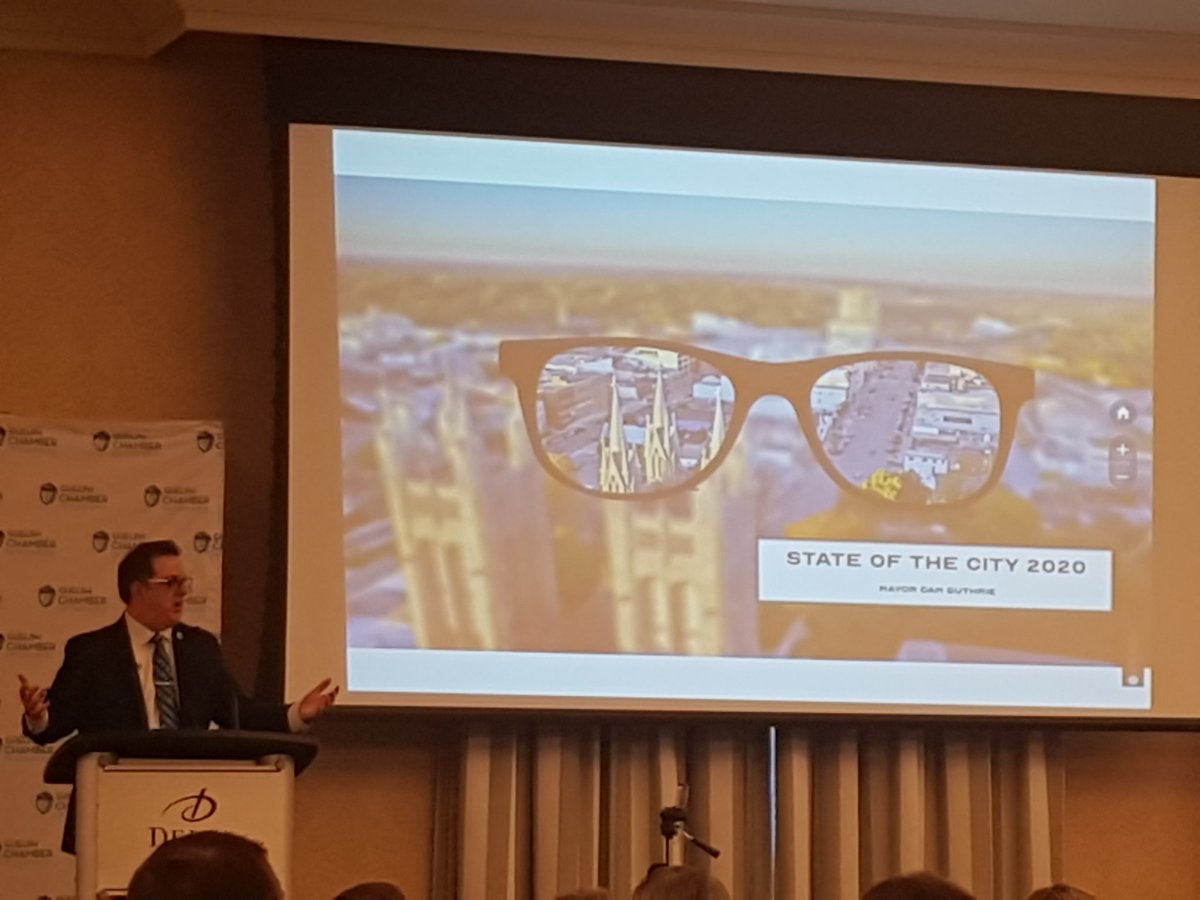 Great to be joining community leaders for <a href="/CamGuthrie/">Mayor Cam Guthrie</a>'s State of the City address hosted by <a href="/GuelphChamber/">Guelph Chamber</a>. We agree - ending homlessness in our community IS possible, especially when we champion a data-driven approach &amp; solutions like permanent supportive housing! #guelphproud