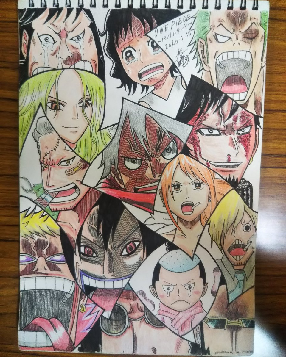 秀さん 作品名 炎と氷とガスの島 色付け 今 完了 Onepiece ワンピース パンクハザード編 ルフィ ロー ゾロ ドフラミンゴ Onepieceイラスト T Co Wfuwulru5s Twitter