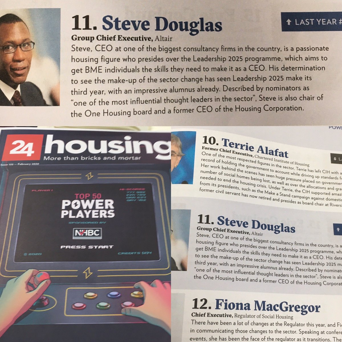 Delighted to see our group CEO Steve Douglas CBE in @24housing's Top 50 Power Players. Unusual to see a consultancy lead so high up and denotes our services and leadership in the sector, across change, diversity and inclusion too. #PowerPlayers @AltairLtd @Leadership2025