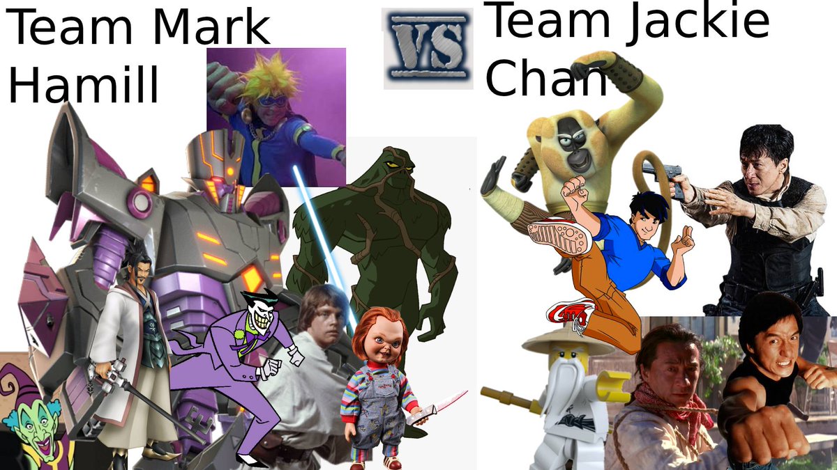 Plus2Comedy's tweet photo. An easy win for Arnold yesterday. That is what happens when a 2 seed faces a 31 seed.
Today in the #ActorArmy we have some of the craziest characters yet. It is every character @HamillHimself has played vs the army of @EyeOfJackieChan . Who would win this war and why? https://t.co/VaeYYgFK1y