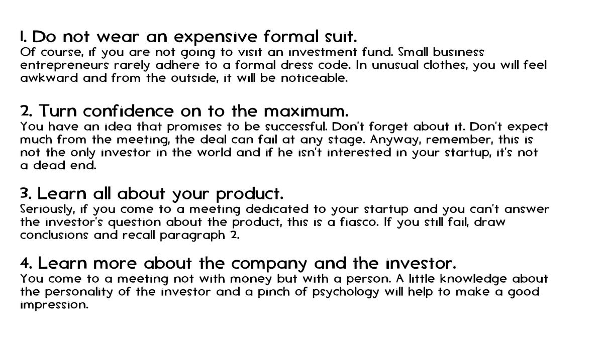KeyG_Bussiness's tweet photo. This sounds paradoxical but, first of all, #investors are not looking at the #project but at the person who represents it. 

Here are 7 tips to help you prove to the #investor that you are worthy of his attention and #money. https://t.co/GNyTTuuNRb