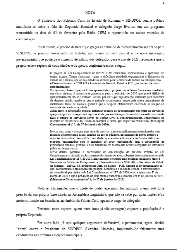 SindpolR's tweet photo. Nota de Esclarecimento https://t.co/ZZMQMywYhO