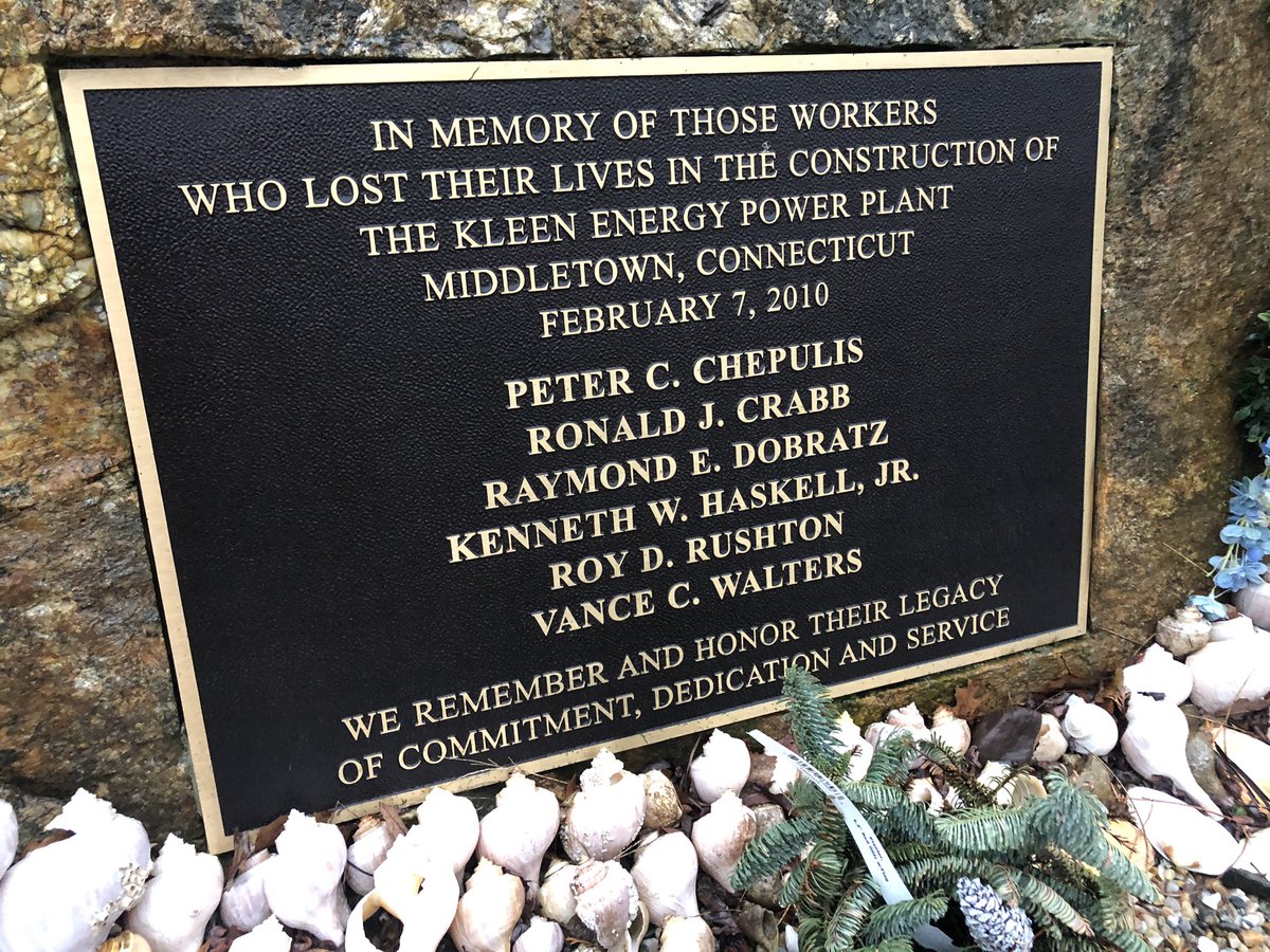 Today marks 10 years since the deadly explosion at the Kleen Energy Plant in #Middletown. It claimed the lives of 6 people and injured 50. This memorial sits right outside the plant. The victims will be remembered here on Sunday at 11am. <a href="/WTNH/">WTNH News 8</a>