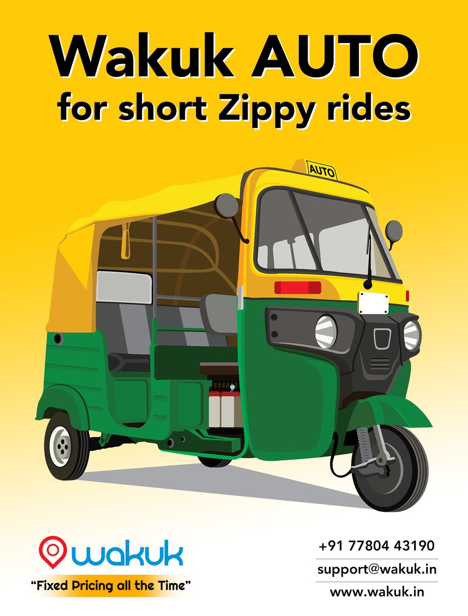 AppWakuk's tweet photo. #Wakuk AUTO for short Zippy rides. It starts with Rs.10/km only.
Download our Apps
Android - https://t.co/Bb8IQshyOV
iOS - https://t.co/q06UwmZmY2
#wakukapp #wakukcabs #WakukAUTO #AUTO #HyderabadAuto #AutoHire #AutoDriver #AutoWale #HyderabadCabs #GoSurgeFree #Telangana #taxi https://t.co/EX8yQigzIc