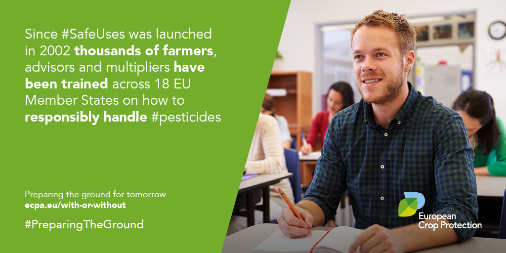 CropLifeEU's tweet photo. Since #SafeUses was launched in 2002 thousands of farmers, advisors and multipliers have been trained across 18 EU Member States on how to responsibly handle #pesticides #PreparingTheGround https://t.co/tIIv32QXXa