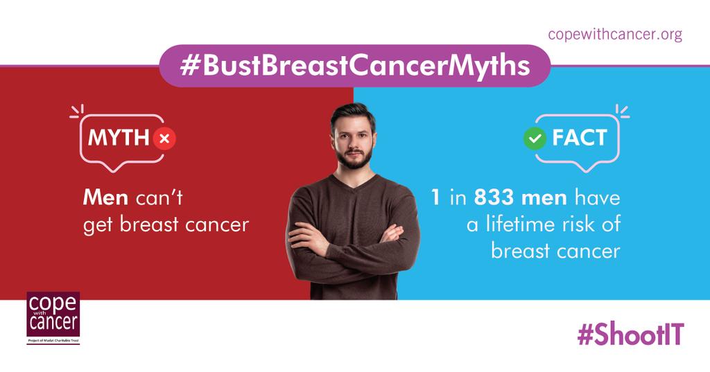 ShootIt_Now's tweet photo. Although the prevalence of #breastcancer is high in women than in men, both stand a high chance of developing this deadly form of #Cancer
#BreastCancerAwareness & breast self-examination is for all, irrespective of the gender.
#BustBreastCancerMyths #ShootIT #ShootITmovement https://t.co/7K21W8sK9K