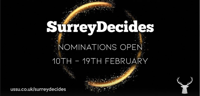 UoSLettings's tweet photo. Surrey Decides: Nominations Now Open! 🎉🏆

https://t.co/3e2oA78qlM
@SurreyUnion @UniOfSurrey https://t.co/EqJNL72OIo