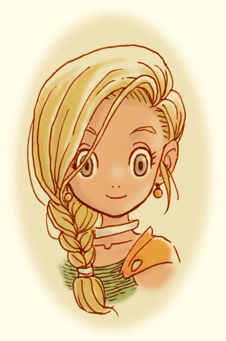 むかしボールペンでラクガキしたヤツなんですが、
ビアンカにしか色をつけてなかったので
フローラも塗りました。
 #DQ5 