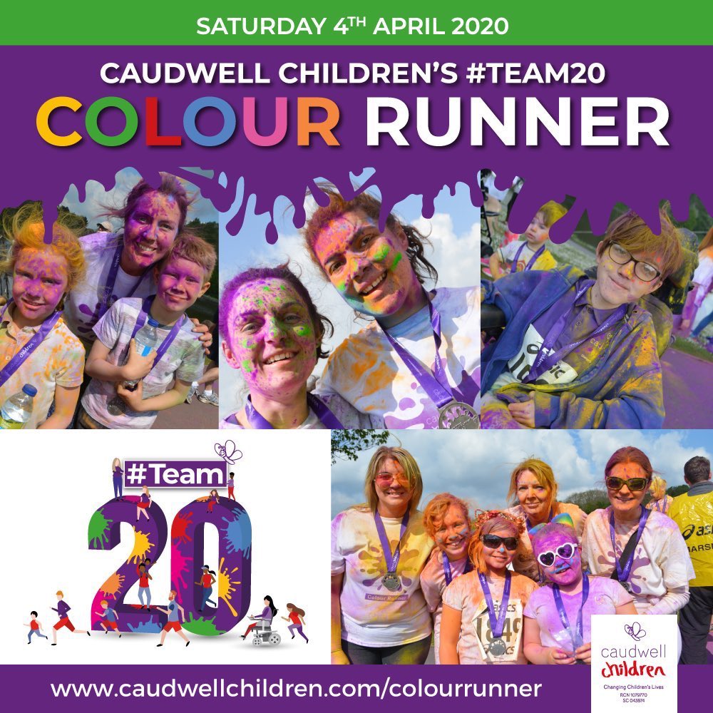 The Caudwell Children Colour Runner is back and more colourful than ever! 🧡💛💚

It's great for the whole family plus there’s a choice of 5km and 2km with the 2km being fully accessible!

Let’s paint Stoke Purple! 💜

For further information: caudwellchildren.com/colourrunner/