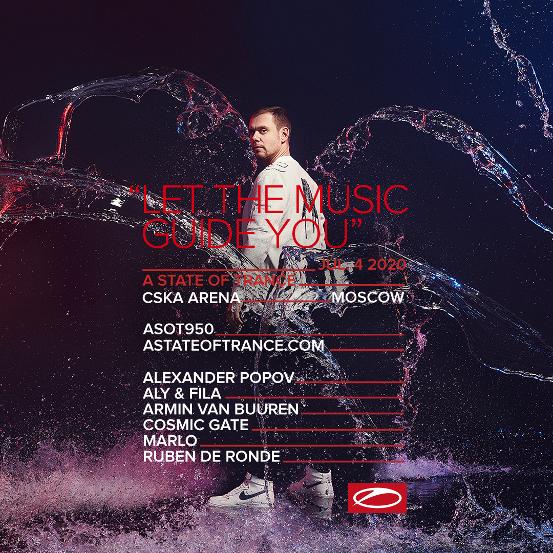 ASOTRussia's tweet image. The full lineup for #ASOT950 in Moscow has revealed! 
🕺🎶💃 
We'll gather to Let the music guide you in @asot with: 
@popovmusic 
@alyandfila 
@arminvanbuuren 
@cosmicgate 
@marlo_music 
@rubenderonde