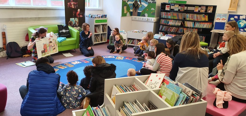 HarrogateFest's tweet photo. Great to see so many keen mums, dads &amp; children at our special #MusicalMums taster session as part of @nycclibraries  Under 5s week! #music #nurseryrhymes #musiceducation #library #Harrogate https://t.co/6TAZT7hkFA