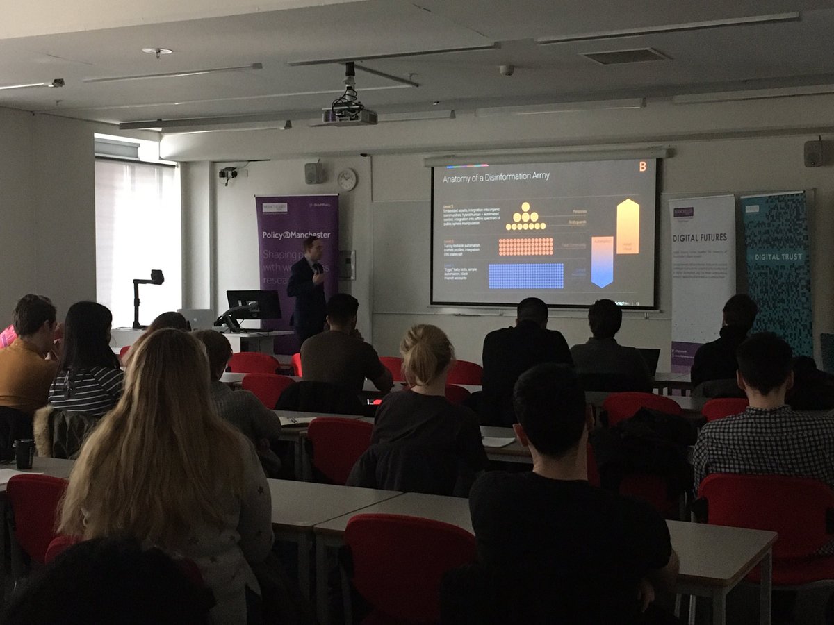 Policy@Manchester (@uompolicy) on Twitter photo Dr Vladimir Barash from <a href="/Graphika_NYC/">Graphika</a> giving a lecture on the ABCs of Disinformation. Organised by <a href="/UoMPolicy/">Policy@Manchester</a> and <a href="/DigitalUoM/">Digital Futures UoM</a> Dr Vladimir Barash from <a href="/Graphika_NYC/">Graphika</a> giving a lecture on the ABCs of Disinformation. Organised by <a href="/UoMPolicy/">Policy@Manchester</a> and <a href="/DigitalUoM/">Digital Futures UoM</a>