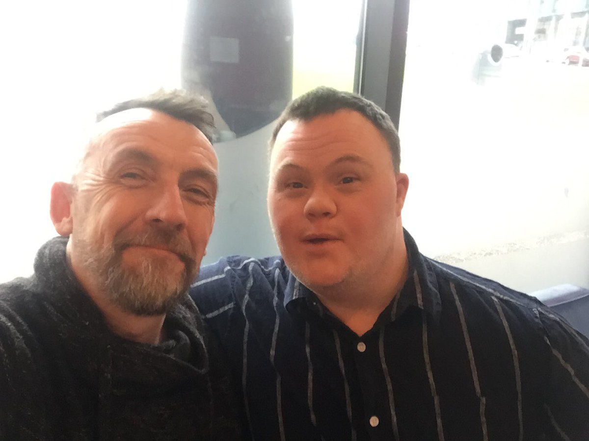 obrienmark's tweet photo. When you get to have a cuppa with Mark Smith @runtheatre before he speaks to a group of young folk about creativity @axisBallymun itโs gotta be a good day. #TheTwoMarks https://t.co/L6hbDQNETb
