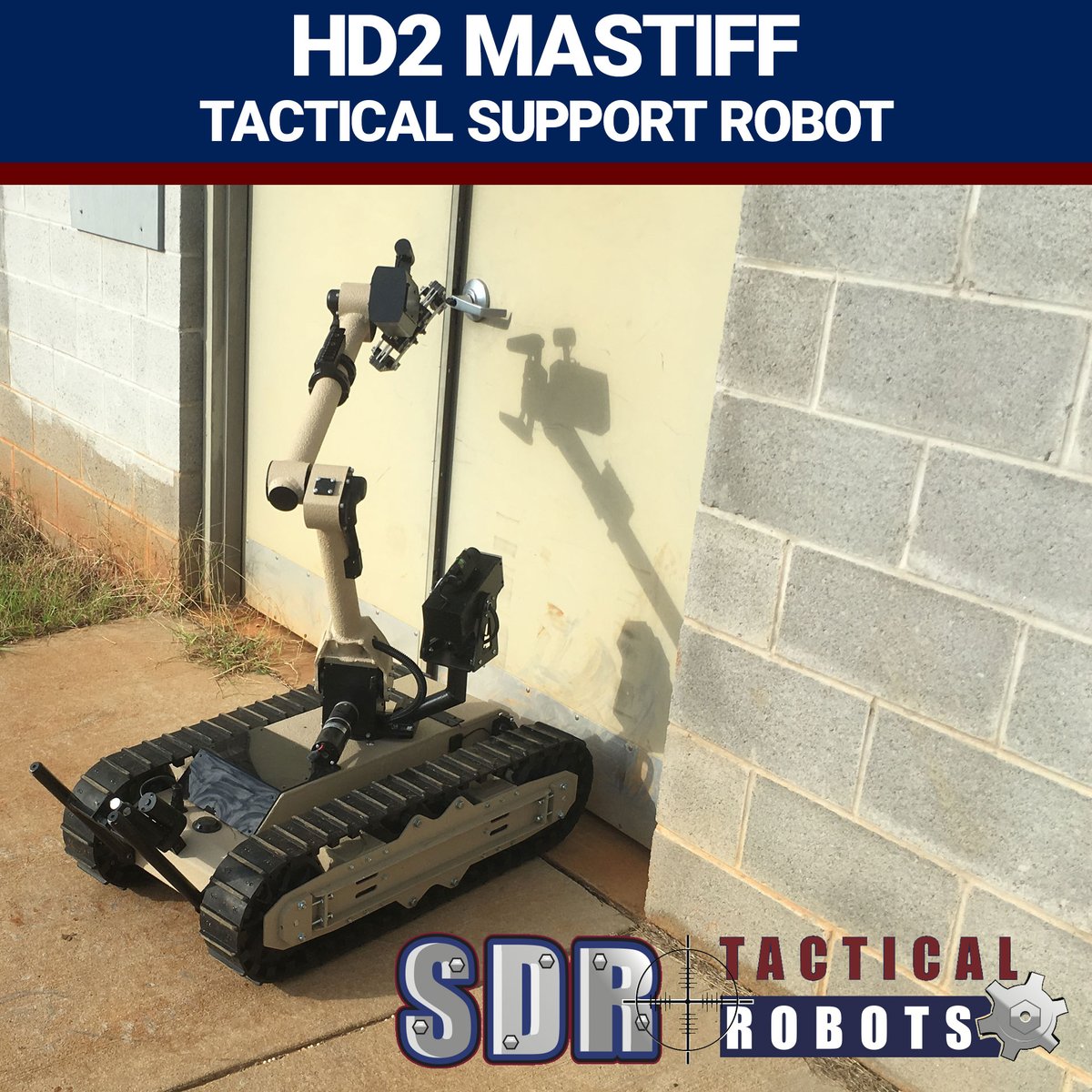 SDRobots's tweet image. Here at #SuperDroidRobots our  HD2 Mastiff is ready to take on any challenge! Using it&apos;s multi-axis arm the #Mastiff can open doorways and access areas other robots can&apos;t! 

Find out more about our #tactical #support #robots here: sdrtactical.com/HD2Arm-Mastiff/