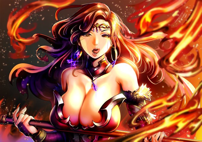 スマホゲー「ラストクラウディア」よりえちえち魔導士エリザ。BBA最高なんだよなぁ・・・#ラスクラ#エリザ 