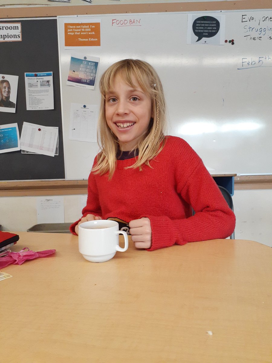 kearneysclass's tweet photo. We celebrated #internationalsweaterday by sipping on some hot chocolate and discussing ways we could conserve energy and small changes we all can make https://t.co/dMKUchiJJR