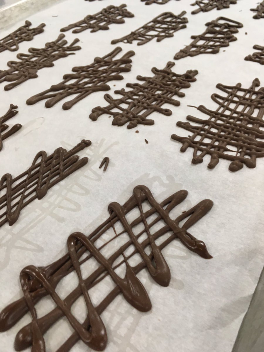 lhsbackburner's tweet photo. Practicing Chocolate Latticework for today’s dessert!@HaysCISDCTE @zunigak13 @rbough https://t.co/DujN7KoHqC