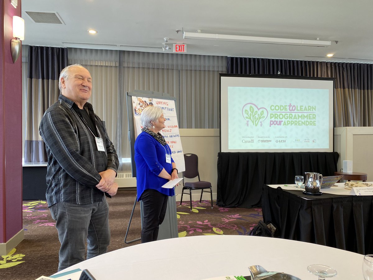 aforgrave's tweet image. It’s @peterskillen and @brendasherry  from #CanCodeToLearn this morning at #otfcf