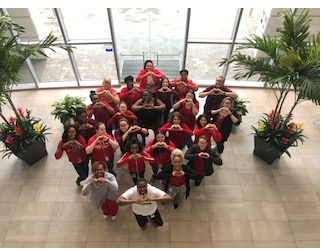 FLBlue's tweet photo. Our hearts and minds are open in #Orlando in support of #WearRedDay. It just takes one person to make a difference and raise awareness for heart health. #BlueGoesRed https://t.co/CSu11t7uiy