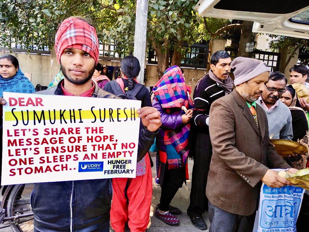 udayfoundation's tweet photo. Dear @sumukhisuresh thousands of poor patients &amp; their attendants sleep hungry outside hospitals every night. This February, let’s share the message of hope &amp; ensure that no one sleeps with an empty stomach. Pls spread the word. Link: https://t.co/RBjlTjDCnA #HungerFreeFebruary https://t.co/TUnhzji7wr