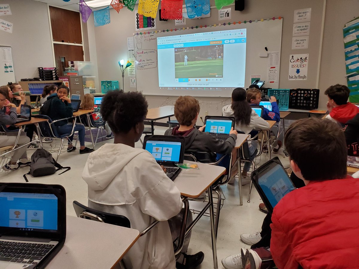 M1keela's tweet photo. We're having so much fun playing @FluentKey for the first time! We've watched sports and Black History Month videos! My level 1 kids are enjoying playing a game with videos in Spanish THEY UNDERSTAND! https://t.co/GKC9Cnz9v1