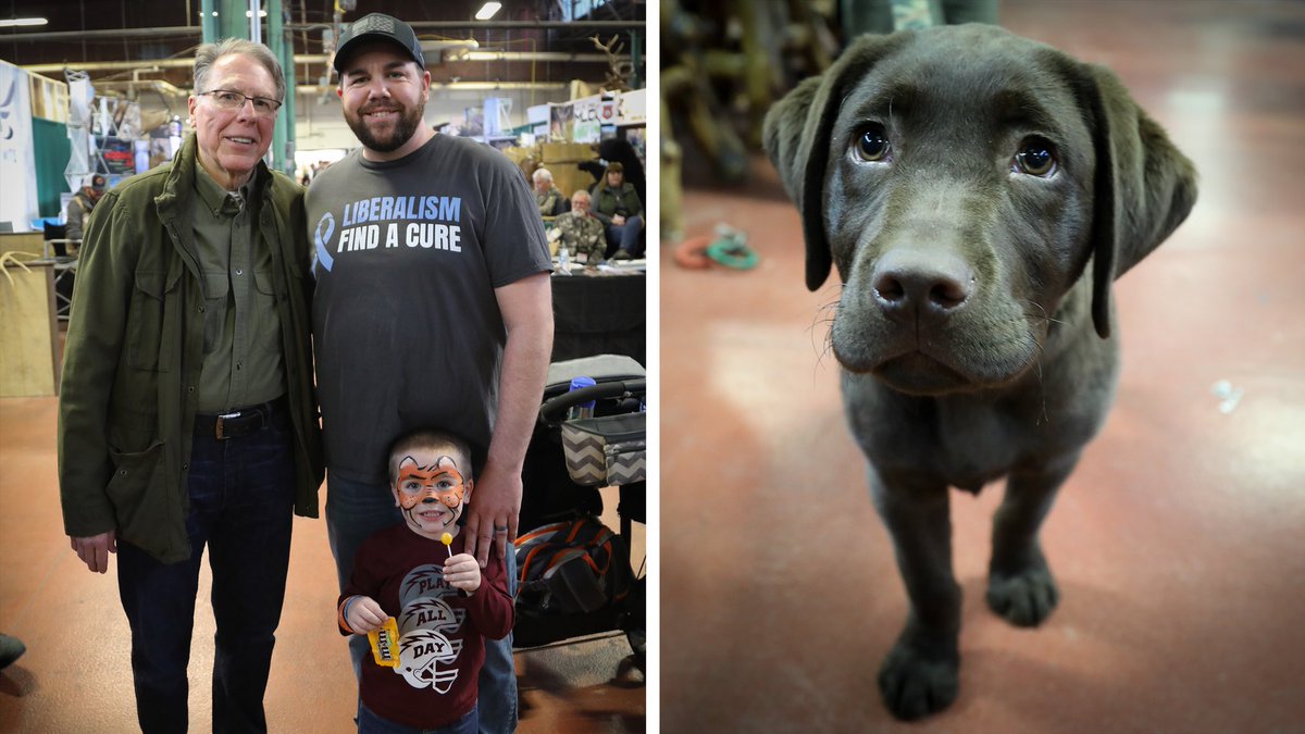 NRA's tweet photo. Wayne thanking and reminding patriots at #GAOS2020 to vote in November to protect freedom and  #2A. This NRA puppy is ALL IN!

And special thanks to the men and women of law enforcement who have been working around the clock to keep all attendees safe – NRA is always grateful. https://t.co/Gx17epGcUC