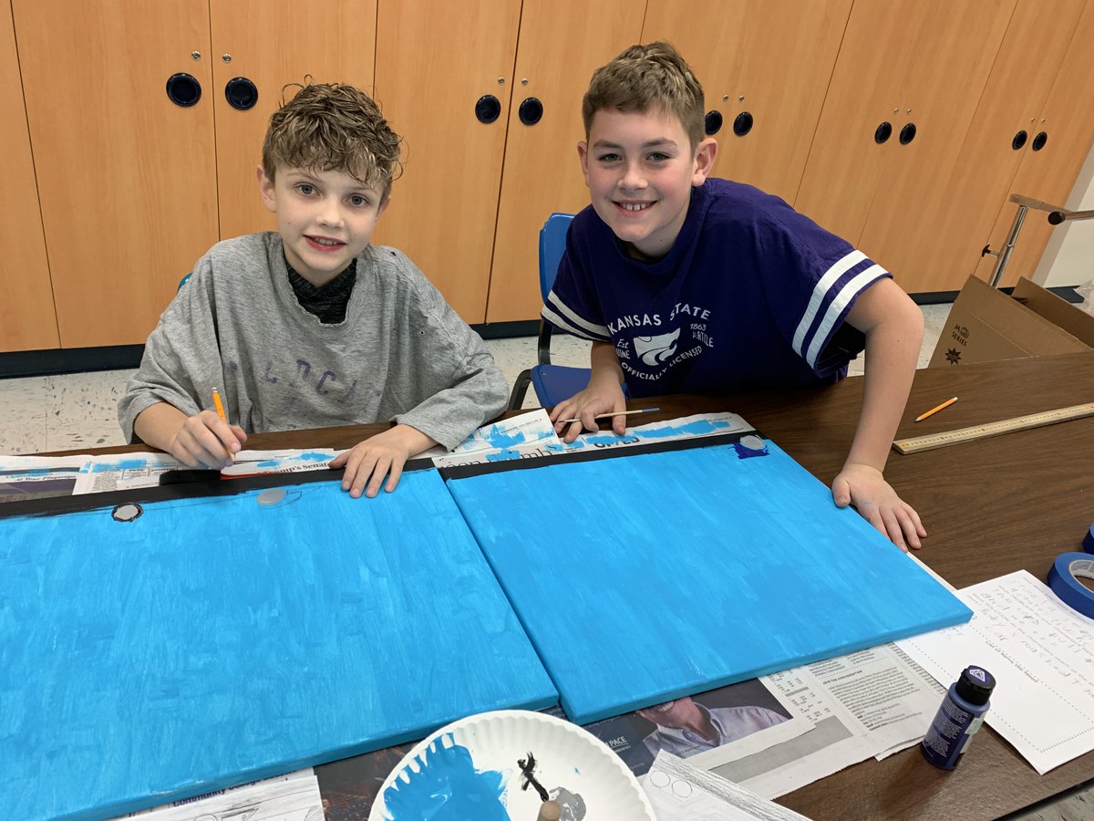 techytamara's tweet photo. Canvas Painting with 4th Graders! These backdrops will be used for our upcoming Stop Motion Videos! @InmanSchools #MaximizingResources #4thArtists #Creative https://t.co/oyV9kebxPA