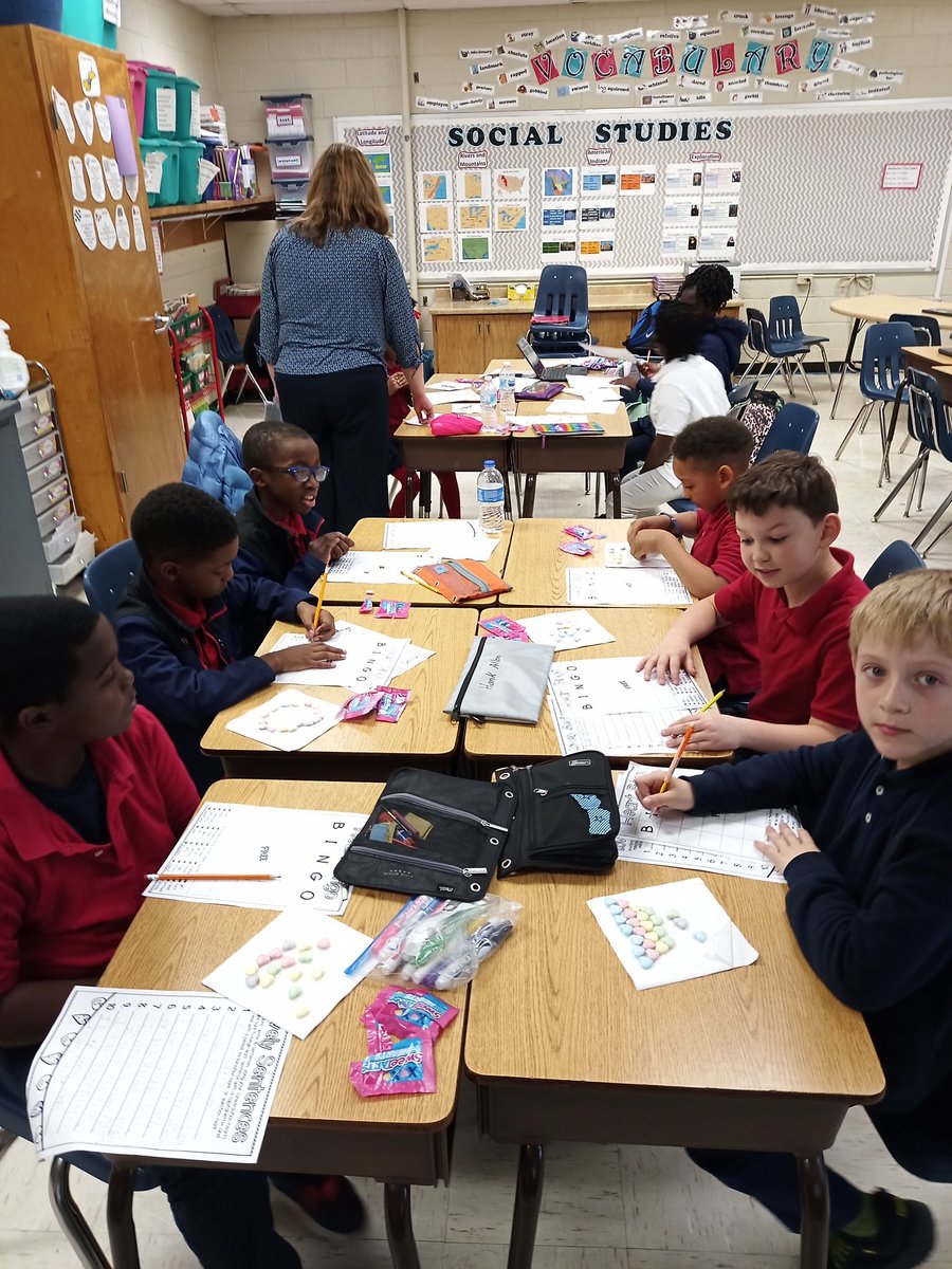 IC_Kirkpatrick's tweet photo. @Everett_A_ @DrFish_ncts @NCTS09 Mrs. Whisnant's third graders chose a Lovely Sentence and Heart Bingo activity for #forgetivefriday! #ncssbethebest https://t.co/zIDdrOQiIC