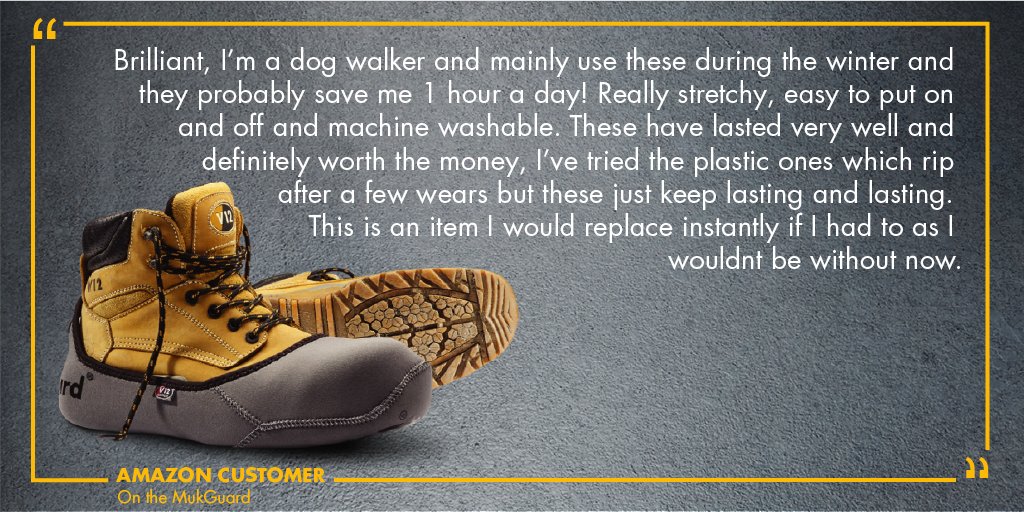 v12footwear's tweet photo. Our MukGuard, the most environmentally friendly and cost effective reusable overshoe on the market. 
Great for DIYers, dog walkers and our environment 🔧🐕🌍

Check out our latest review below 👍

#v12footwear #reusableovershoe https://t.co/0H47OQfo7h