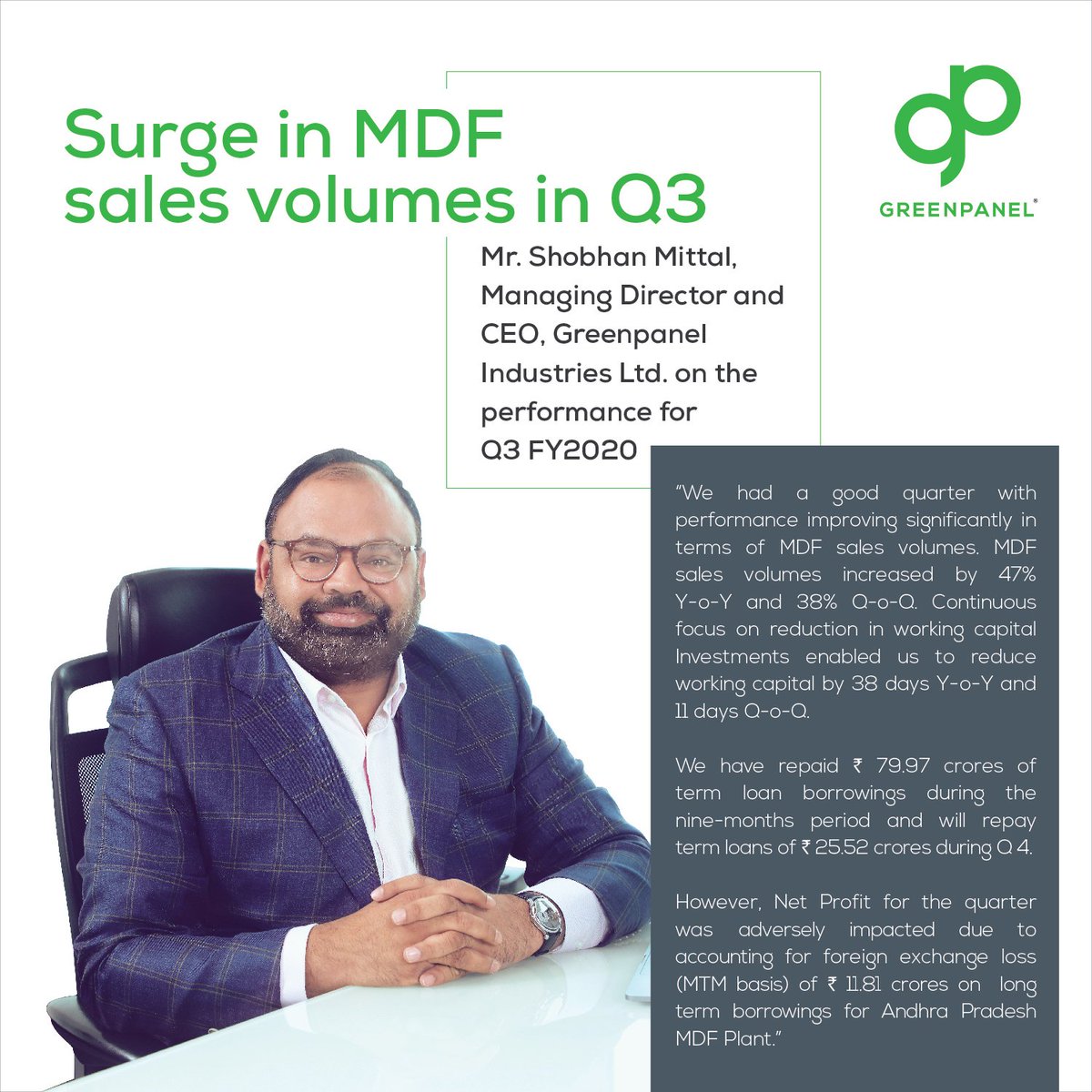 With great performance, comes great profit. We just proved this at Greenpanel #quarterresults